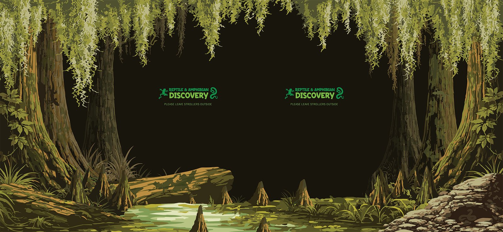 Final Florida-swamp-inspired environmental graphic