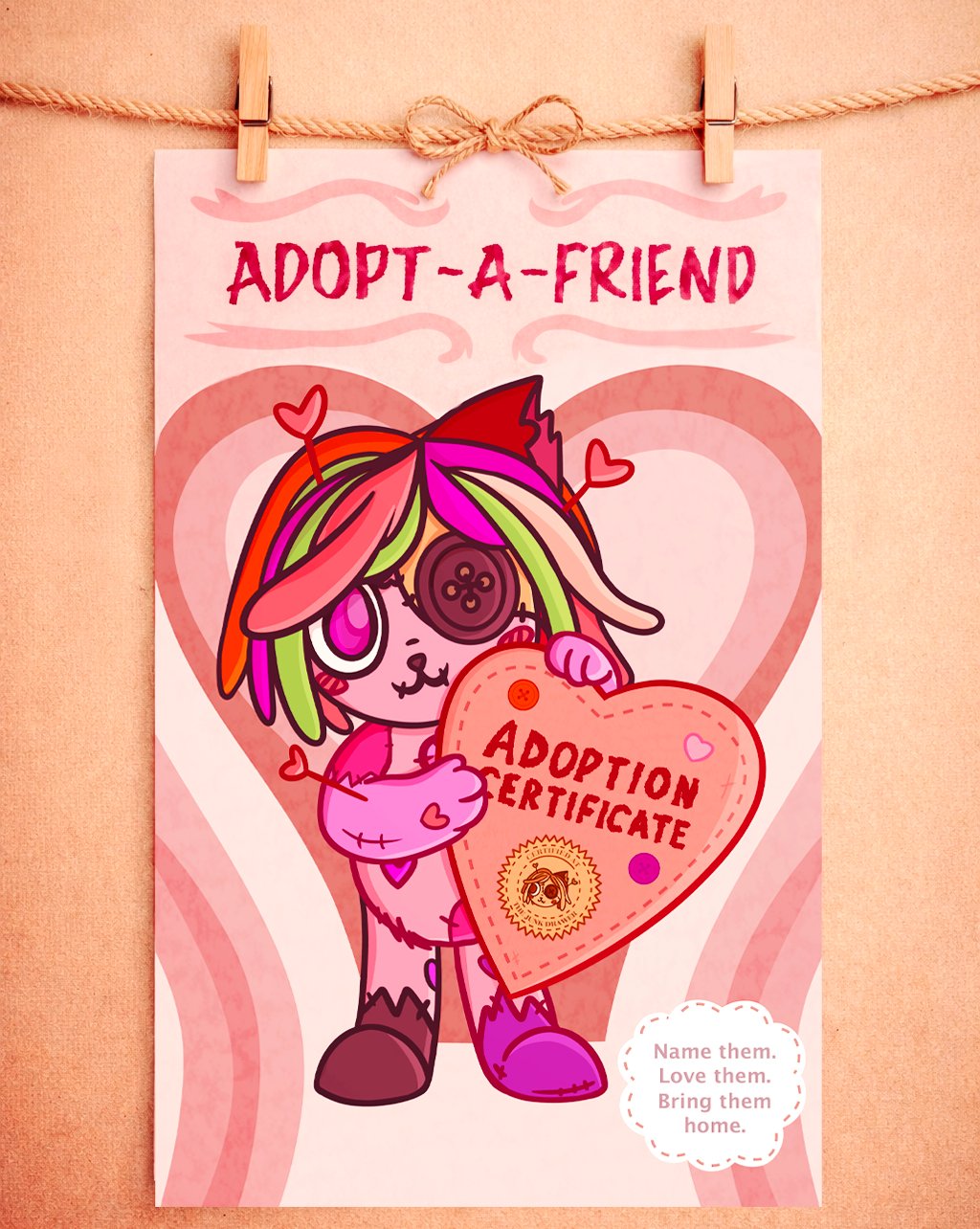 Adoption poster with Googz
