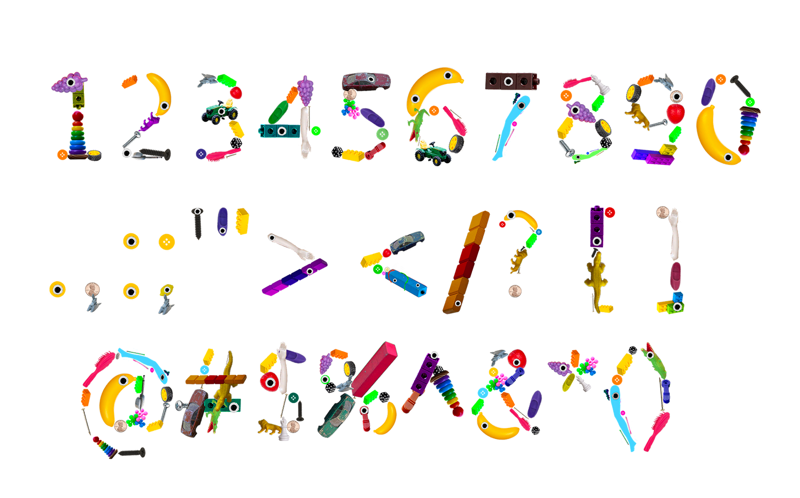 Extra glyphs part of the Junk Drawer font