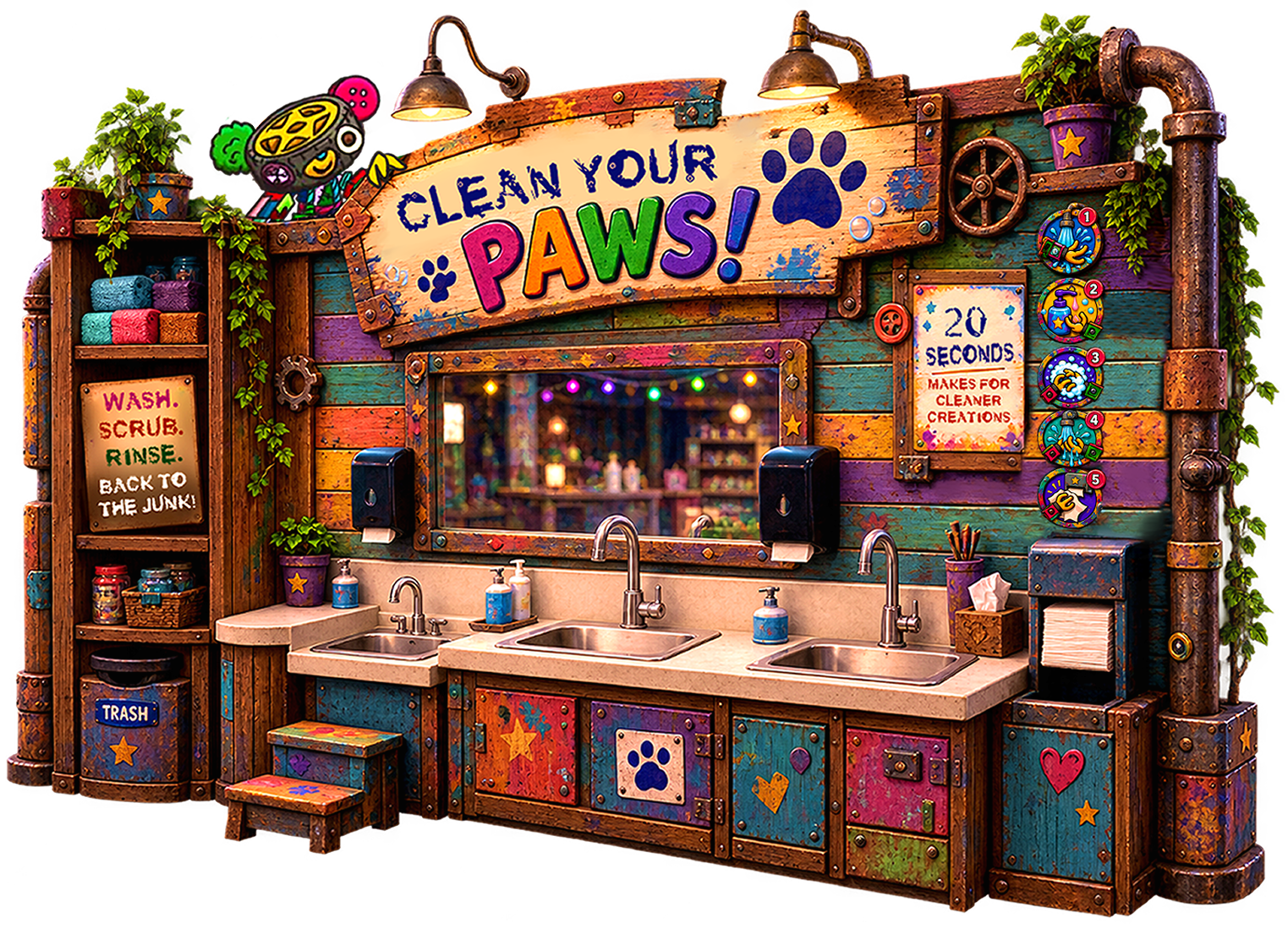 Clean Your Paws washing station for guests.