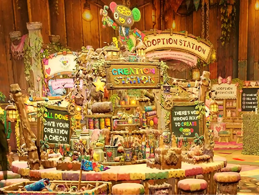 Creation Station positioned centrally between surrounding areas of the store.